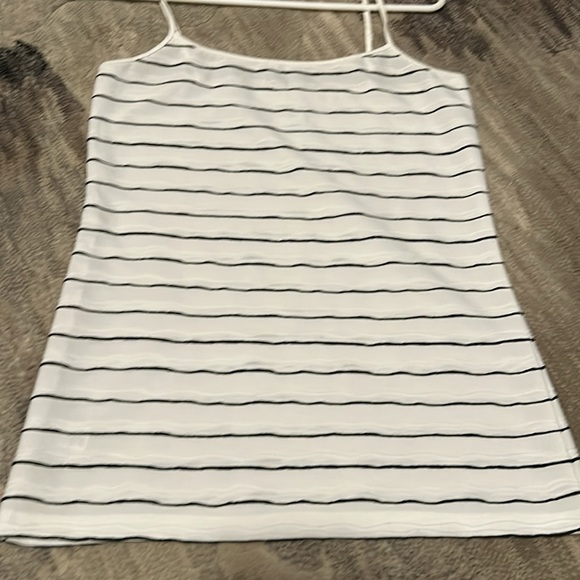 Loft white with black stripe tank top. Size small - Picture 3 of 3